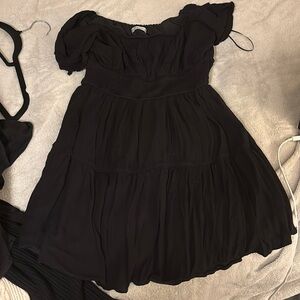 Hollister black dress with romper slip L